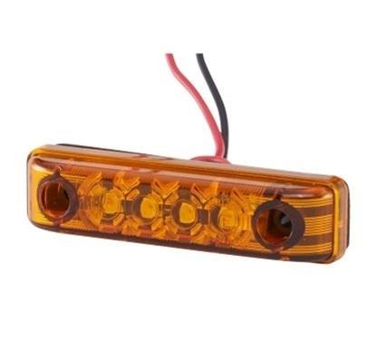 Lampa de semnalizare laterală HELLA 2PS 357 010-001, LED, 12V, 0.4W, 65x16 mm, cablu de 65 mm, culoare portocalie